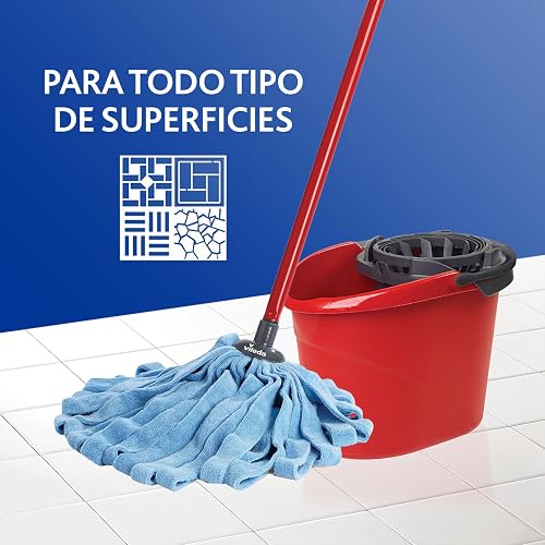 Vileda Cloth Mop, Trapeador de Microfibra Premium, Ultra Absorbente para Limpieza del Hogar