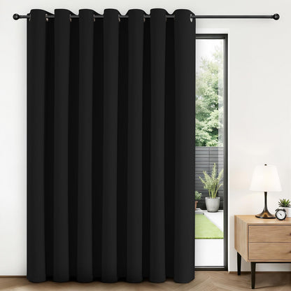 Joydeco Cortinas Opacas 2 Paneles, Aislamiento Térmico - Negro - 254An x 213.3Al cm (1 Paneles)