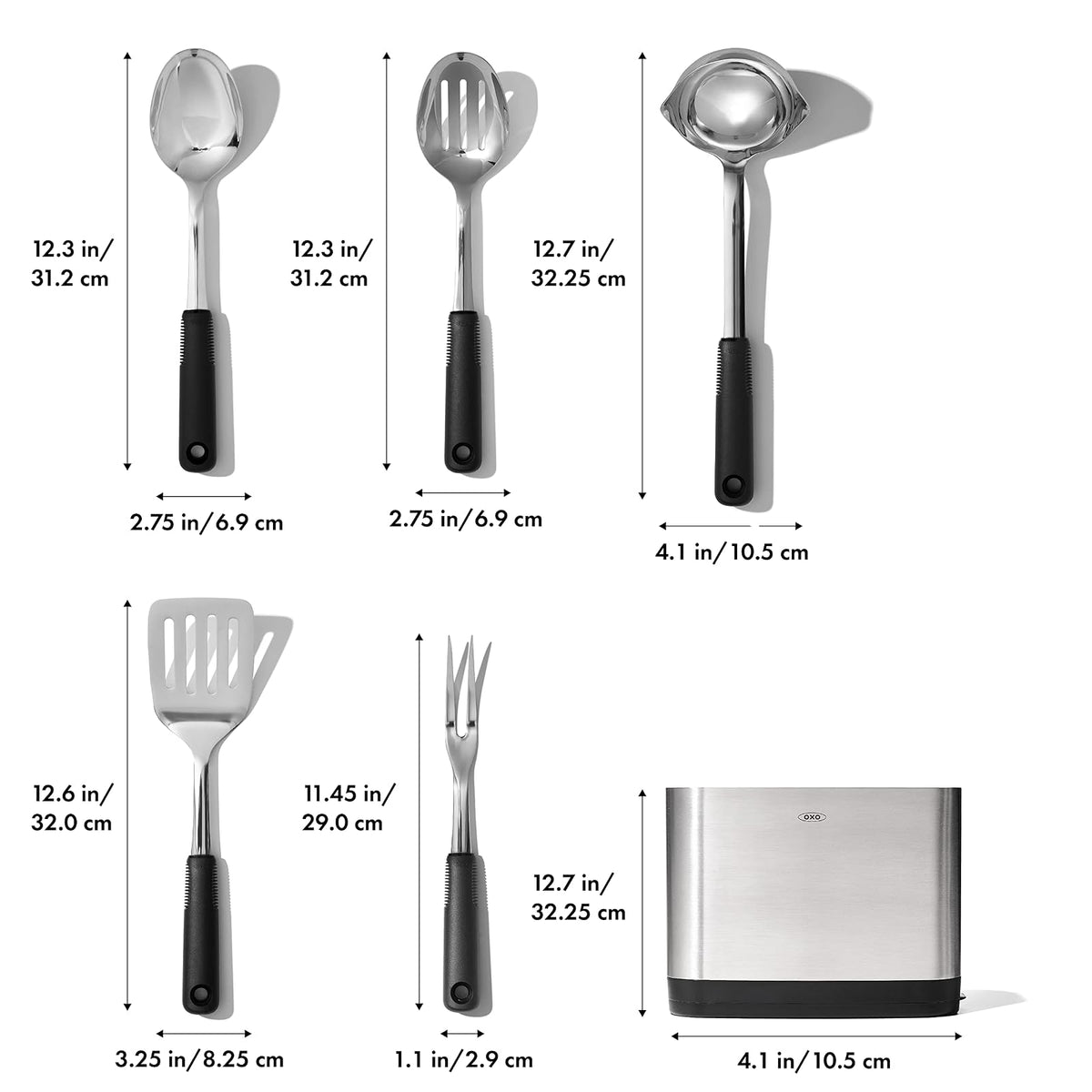 OXO Good Grips - Juego de 6 herramientas de cocina de acero inoxidable