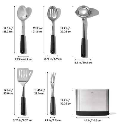 OXO Good Grips - Juego de 6 herramientas de cocina de acero inoxidable