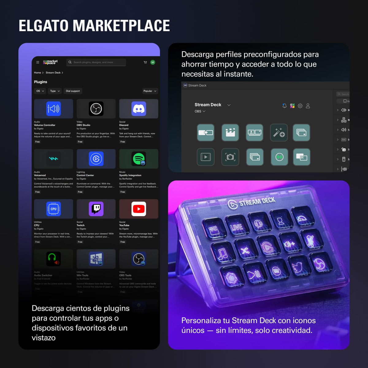 Elgato Stream Deck + White, mezclador y controlador