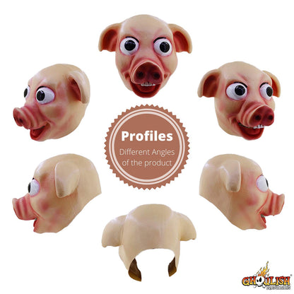 Máscara de Cerdito Divertida Disfraz de Puerco de Latex Cerdo de Caricatura Mascarilla de Cochino por Ghoulish Productions