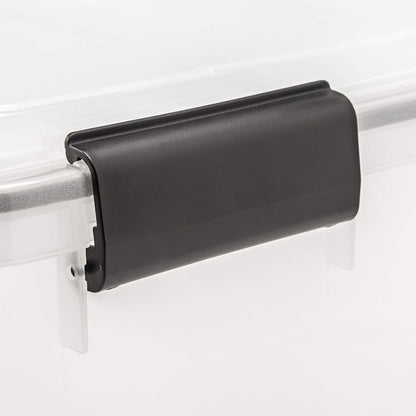 IRIS USA 6 Contenedores de 31 Qt con Tapa Hermética, Claro/Negro | El sello WeatherPro protege artículos de uso diario en clósets, oficinas y áreas de lavandería.