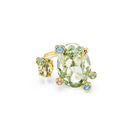 Anillo abierto Swarovski Gema, mixtos, multicolor, baño dorado