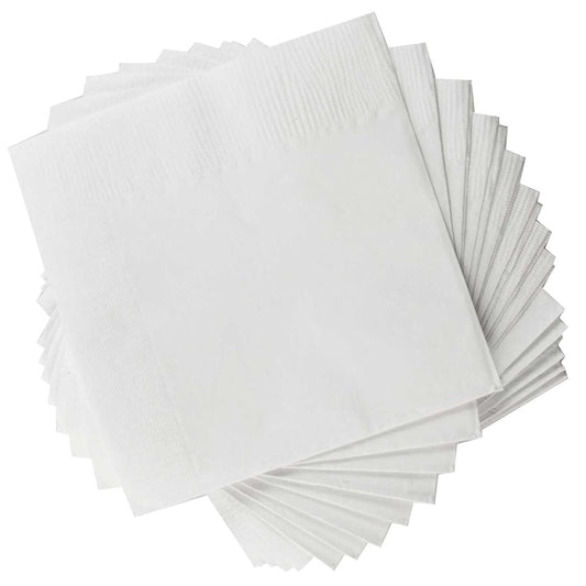 Servilletas blancas de 1 capa, paquete de 500 unidades