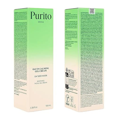 PURITO crema hidratante facial en gel con avena sativa 100 ml - gel hidratante facial para piel grasa y mixta - crema ligera calmante para rostro - skincare coreano