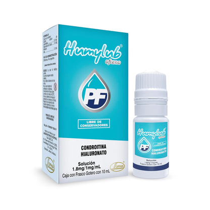 HUMYLUB OFTENO Gotas Lubricantes Oculares Sin Conservadores, Hialuronato de Sodio y Condroitín Sulfato, Alivio Ojo Seco Leve a Moderado, Estabiliza Película Lagrimal, Frasco Gotero 10 ml