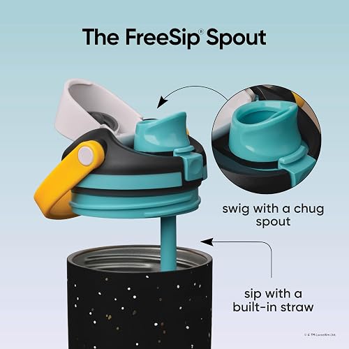 Owala Star Wars FreeSip Sway - Botella de agua de acero inoxidable con boquilla de dos vías, popote integrado y mango de cubeta, escuela y deportes, 30 onzas, sin BPA, a prueba de fugas, halcón