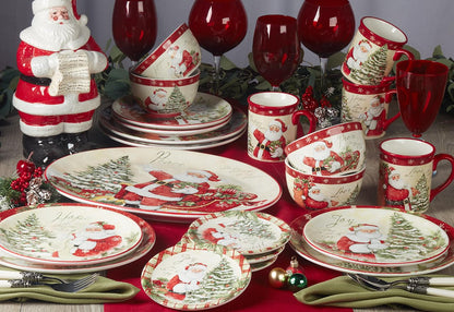 Certified International 89127 - Vajilla (16 piezas, 4 piezas, talla única), diseño de deseos navideños