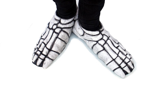Ghoulish Prodcutions Skeleton Feet (White) Accesorio de Pies de Esqueleto, Complemento para Zapatos para Disfraz de Calaca Divertido Ideal para Halloween y Día de Muertos