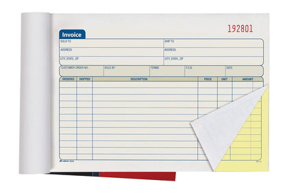 Adams DC5840-3 Libro de Facturas de Dos Partes, Pack de 3, 150 Facturas sin Carbono, Horizontal 14 x 21 cm