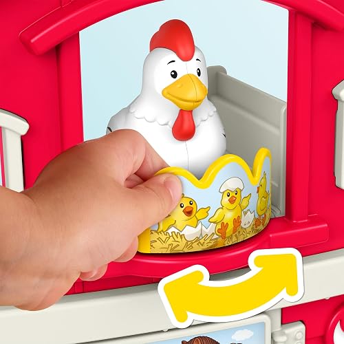 Little People Animalitos en la Granja Juguete para Bebés 1+ Años | Granero de 2 pisos con silo; incluye granjero, 4 animales y más de 50 canciones