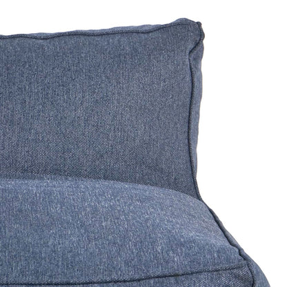 Sochic Sofá Puff de 2 Plazas Tapizado en Tela Resistente Azul Marino con Relleno de Microperlas