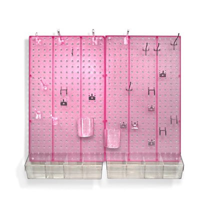 Azar Displays Kit Organizador de Pared Tablero de Clavijas 70 Piezas Rosa