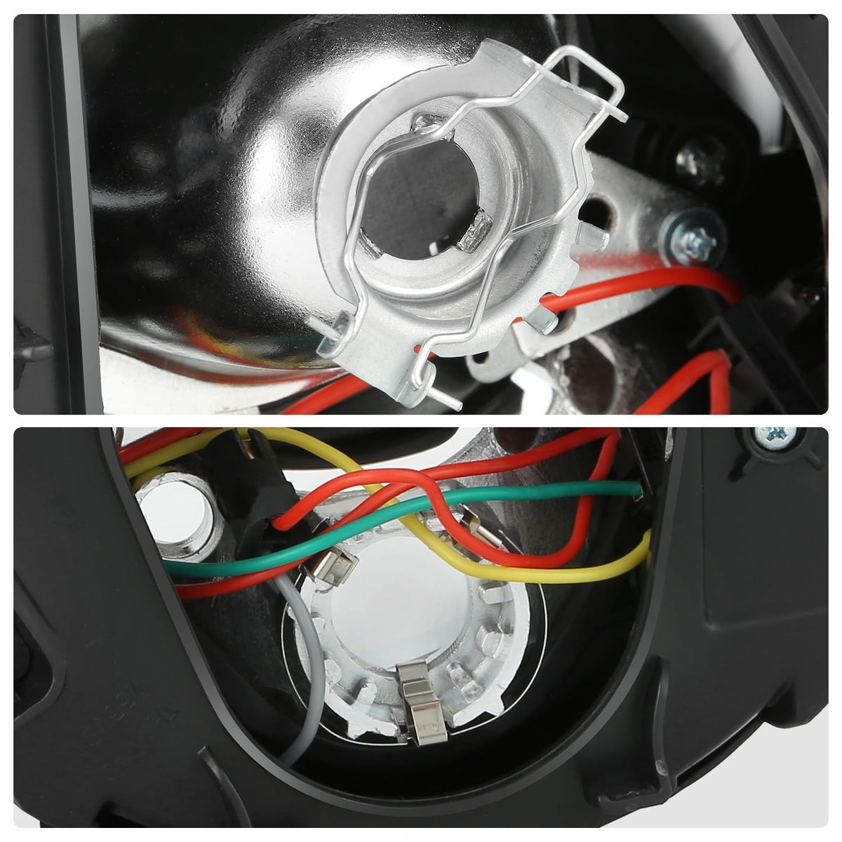 DNA MOTORING - Conjunto de Faros Delanteros de proyector Derecho Compatible con VW Beetle 2006-2010, Lente cromada/Transparente, VW2519109, OEM-HL-0337-R