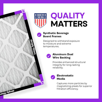 Simply Filters 20 x 30 x 1 MERV 13, filtro de aire MPR 1500 (paquete de 6) tamaño real: 19.7 x 29.7 x 0.75 pulgadas, HVAC, AC, horno, reemplazo, filtro de aire de retorno para hogar y oficina