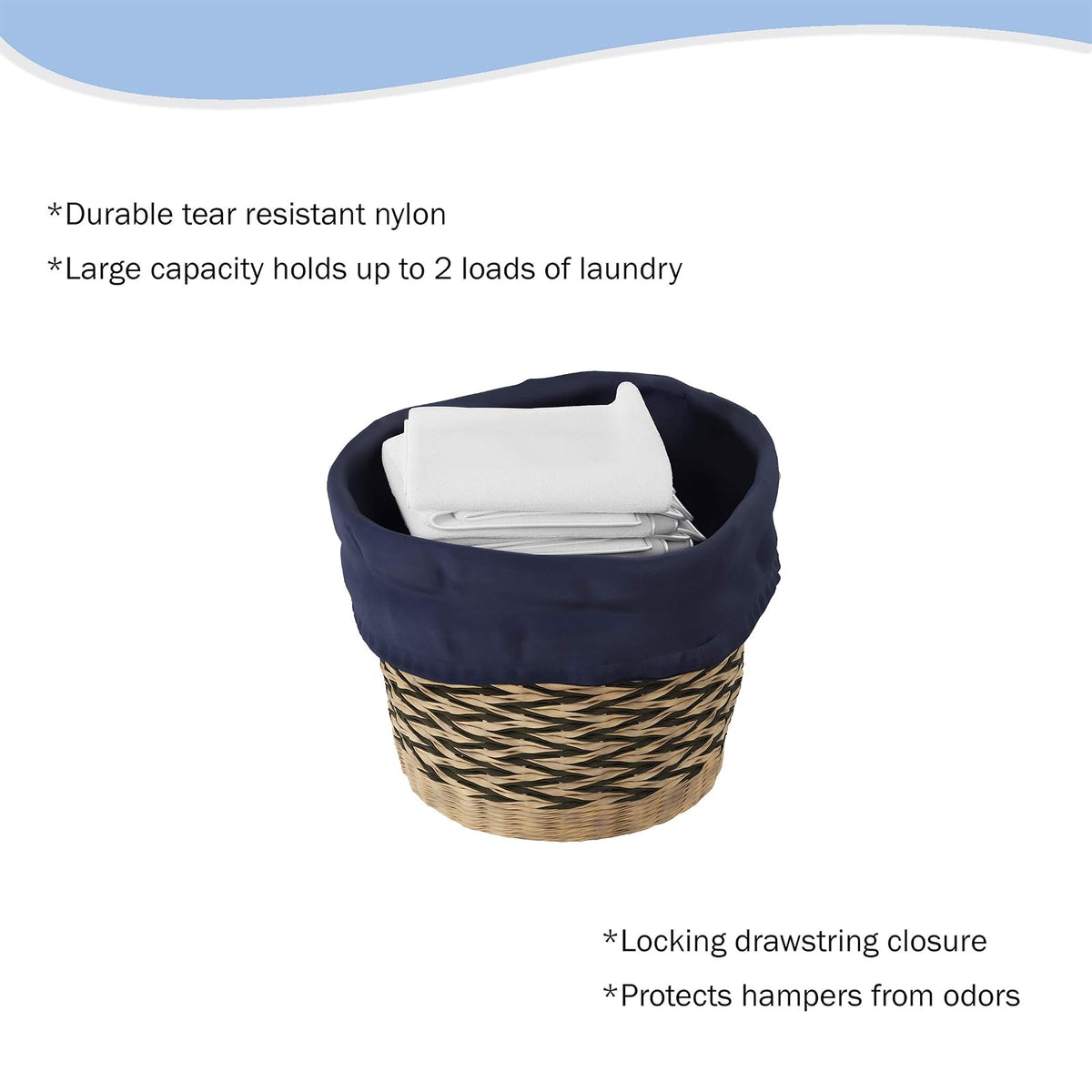 Trademark Home Heavy Duty Jumbo Sized Nylon Laundry Bag, Blue
