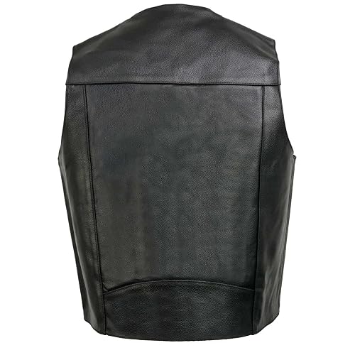 Event Biker - Chaleco de Cuero para Hombre “Promo, Basic”, Negro, XS