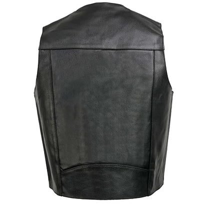 Event Biker - Chaleco de Cuero para Hombre “Promo, Basic”, Negro, XS