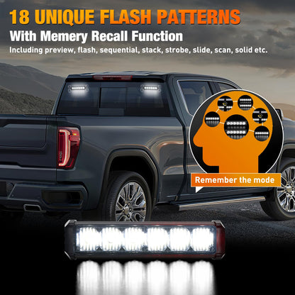 Nilight 12LEDTraffic Advisor - Luces estroboscópicas 2 en 1 Blancas de Advertencia de Emergencia, Peligro, salpicadero, luz Intermitente para Automóviles, Camiones, policía, Bombero, arado, vehículos de