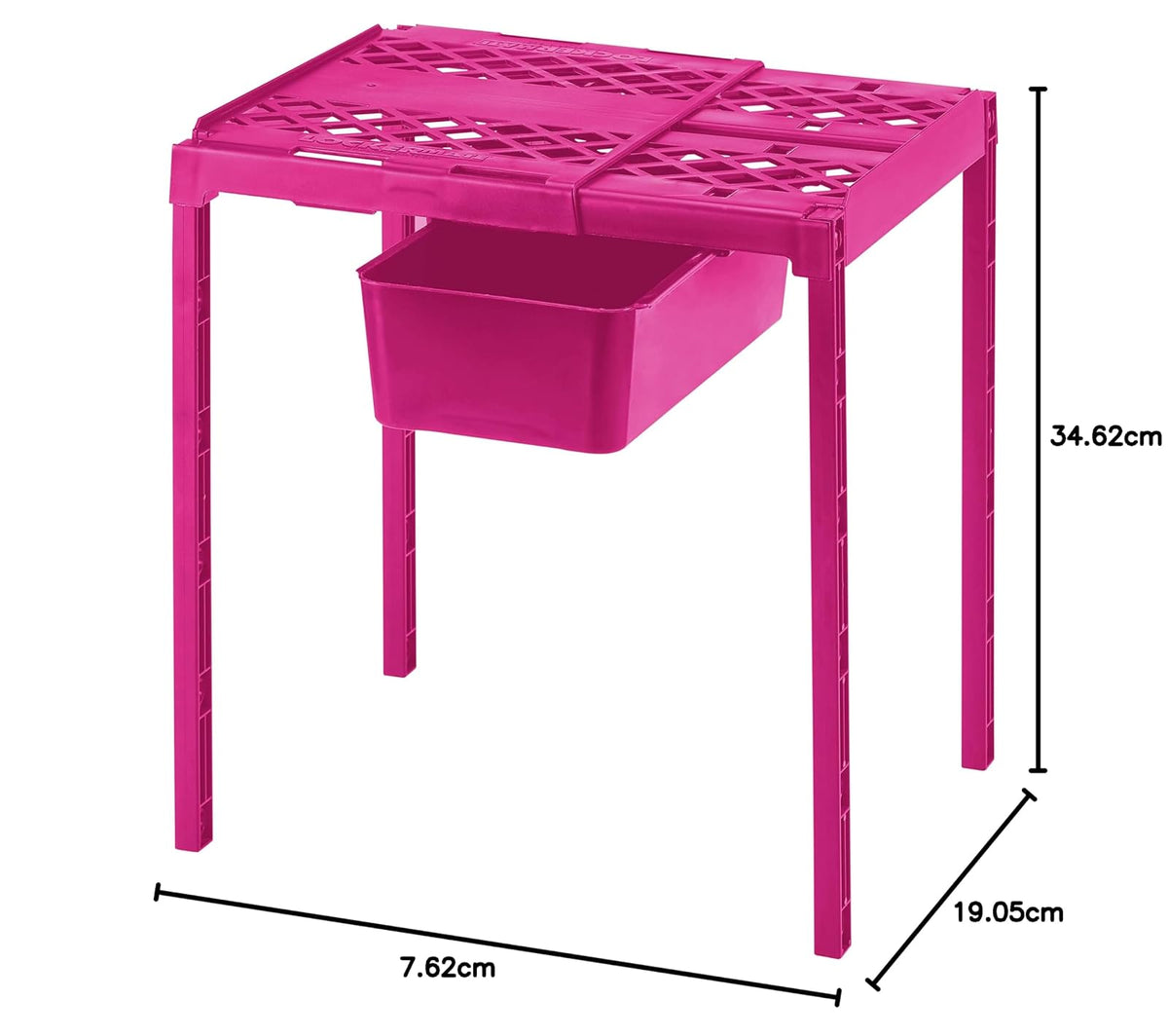 LockerMate - Estante y Organizador de clóset Ajustable para Adaptarse a tu casillero, Incluye cajón de Almacenamiento, Color Rosa