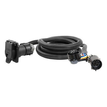 CURT 56070 Extensión de Arnés de Cableado para Remolque de 7 Pies, 7 Pines, Negro
