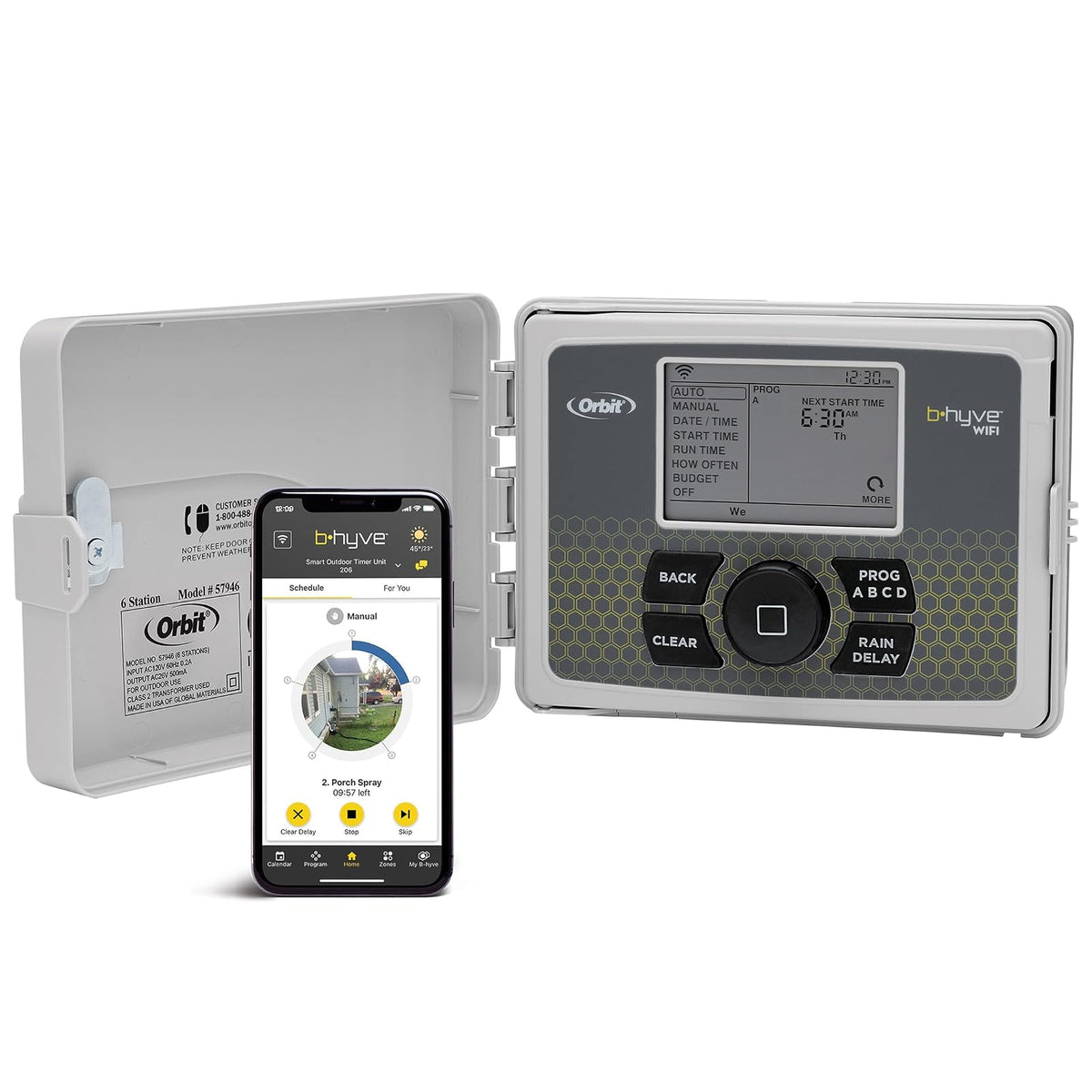 Orbit 57950 B-hyve Smart Indoor/Outdoor 12-Station WiFi Sprinkler System Controller
