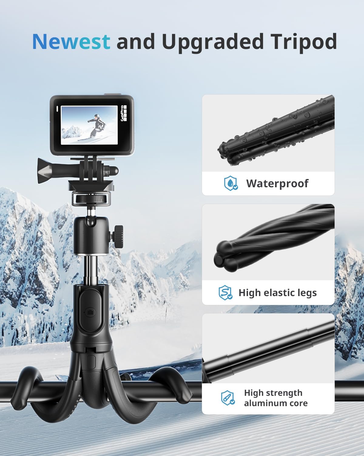 UBeesize - Trípode Extensible para teléfono, trípodes Flexibles con Control Remoto, Palo Selfie 3 en 1 con Soporte Gopro, Soporte para iPhone para grabación, volgging, transmisión en Vivo Apto para