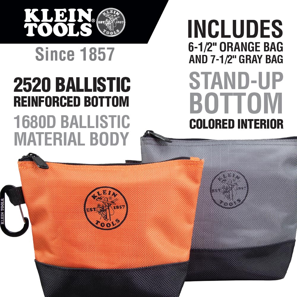 Klein Tools 80038 - Kit de herramientas para mochila, mochila Tradesman Pro, bolsas de herramientas con cierre y magnetizador, 4 piezas