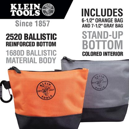 Klein Tools 80038 - Kit de herramientas para mochila, mochila Tradesman Pro, bolsas de herramientas con cierre y magnetizador, 4 piezas