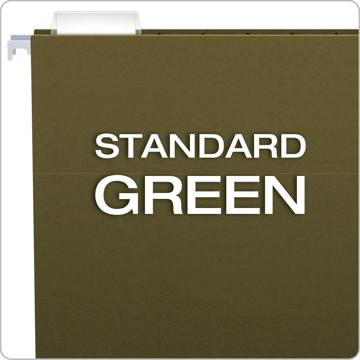 Pendaflex Essentials Hanging Folders, Letter Size, 1/5 Cut Tabs, Standard Green, 25 per Box (81602)