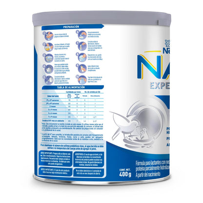 NAN Expert Pro A.R., de 0 a 12 meses, con hierro, proteína parcialmente hidrolizada, almidón de papa y probióticos, Fórmula para Lactantes a Partir del Nacimiento, Lata 400 g