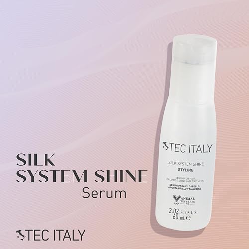 TEC ITALY Silk System Shine Sérum Control Frizz Protección Calor 60 ml | Suaviza, controla frizz y protege del calor. Con aceite de jojoba. Acabado sedoso, brillante y manejable.