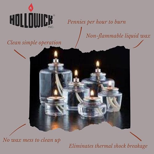 Hollowick Velas líquidas desechables, 36 horas, para uso en portavelas votivas de vidrio, luces de mesa de boda, cierres resistentes a los niños, 24 piezas, aceite combustible transparente HD36