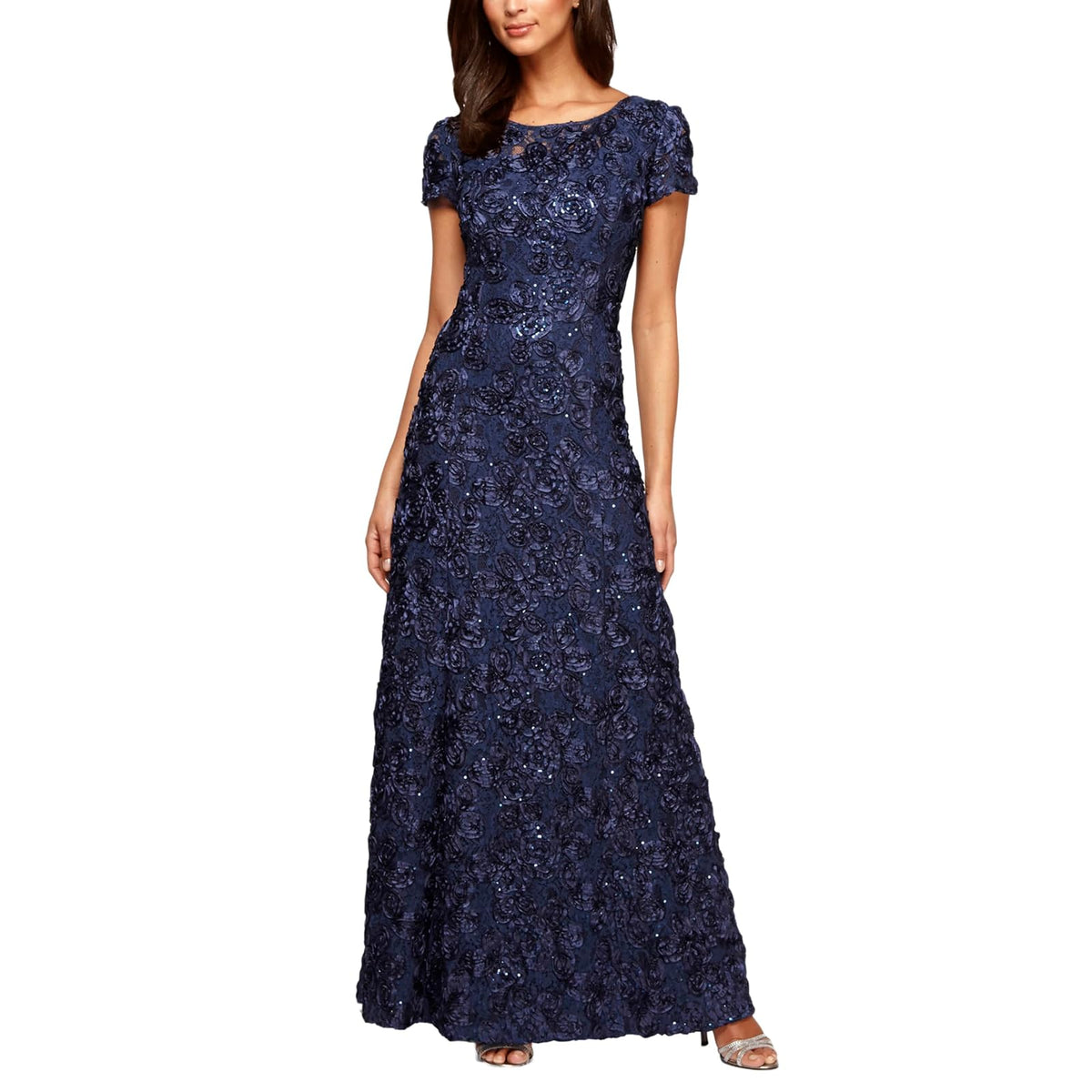 Alex Evenings Vestido pequeño de Manga Larga Casquillo para Mujer