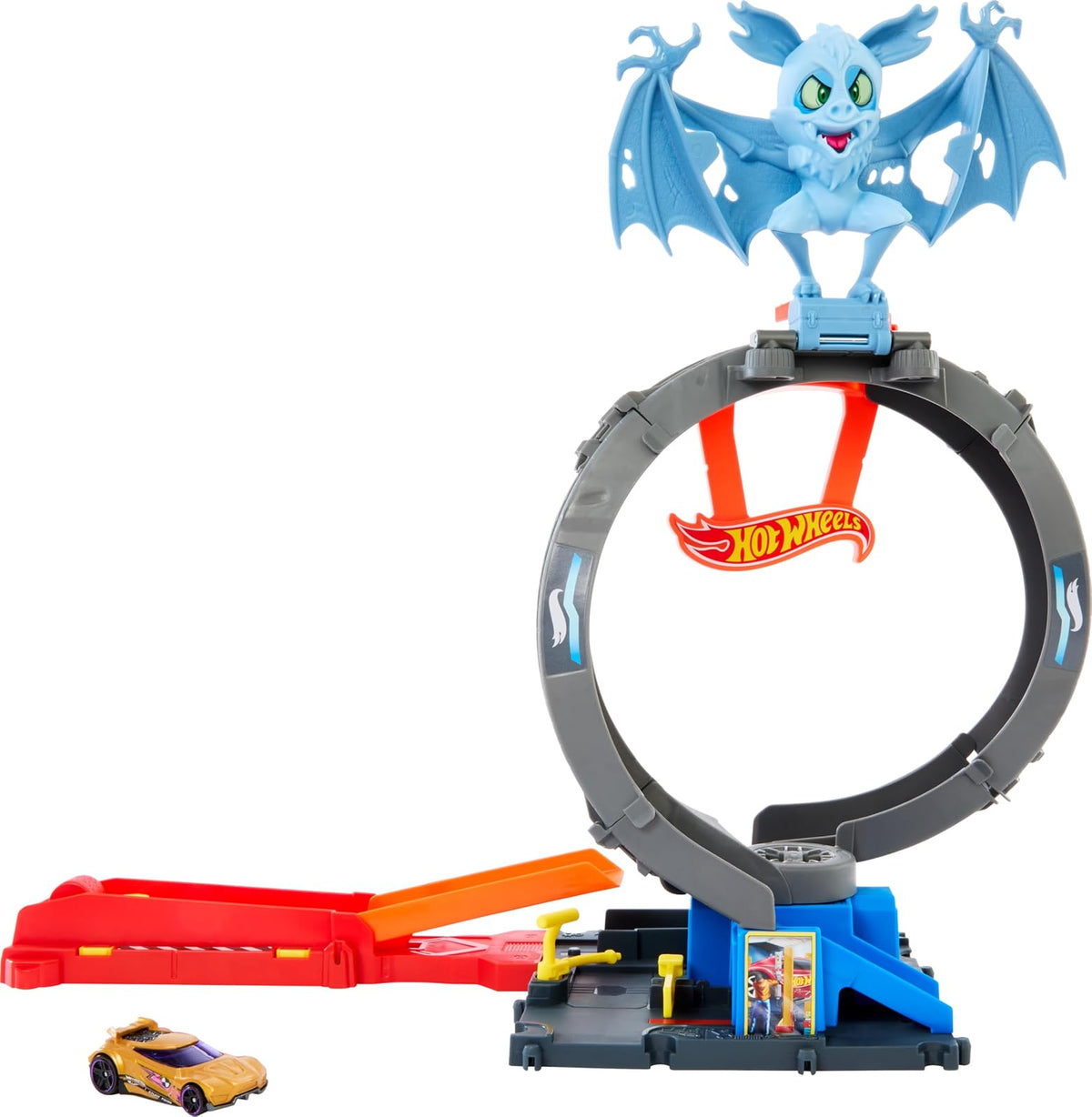 Hot Wheels City Súper Estación de Policía Pista de Juguete - Ataque de Murciélago