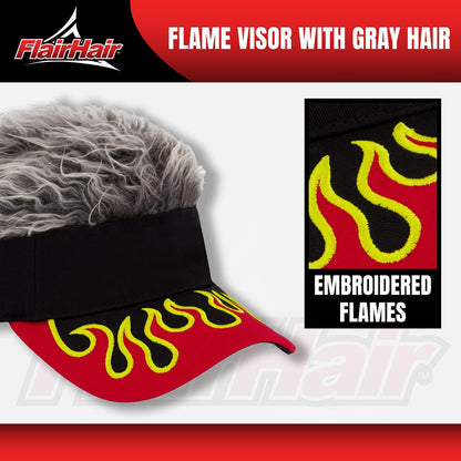 Flair Hair Sun Visor Cap with Fake Hair, Adjustable Baseball Hat Visor Mujer