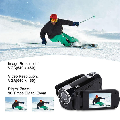 Zopsc Cámara portátil 1080P DV Alta definición Full HD 270 ° Rotación 16X Videocámaras Digitales para videocámaras, para Picnic al Aire Libre, Camping, etc.(Negro, Enchufe de US)
