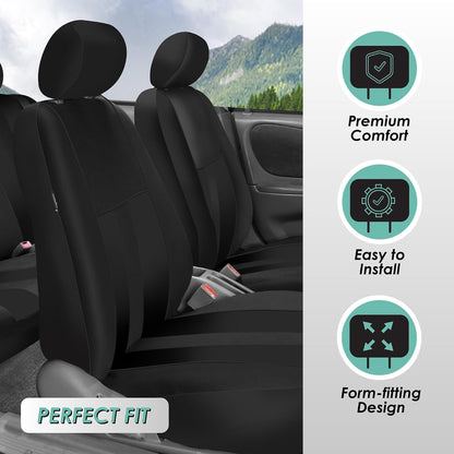 FH Group - Fundas de Asiento de Automóvil a Rayas, Ajuste Universal, Respaldo bajo y Delantero, compatibles con Bolsas de Aire, Fundas de Asiento Lavables para Automóviles, SUV, Furgonetas, sedanes, Color