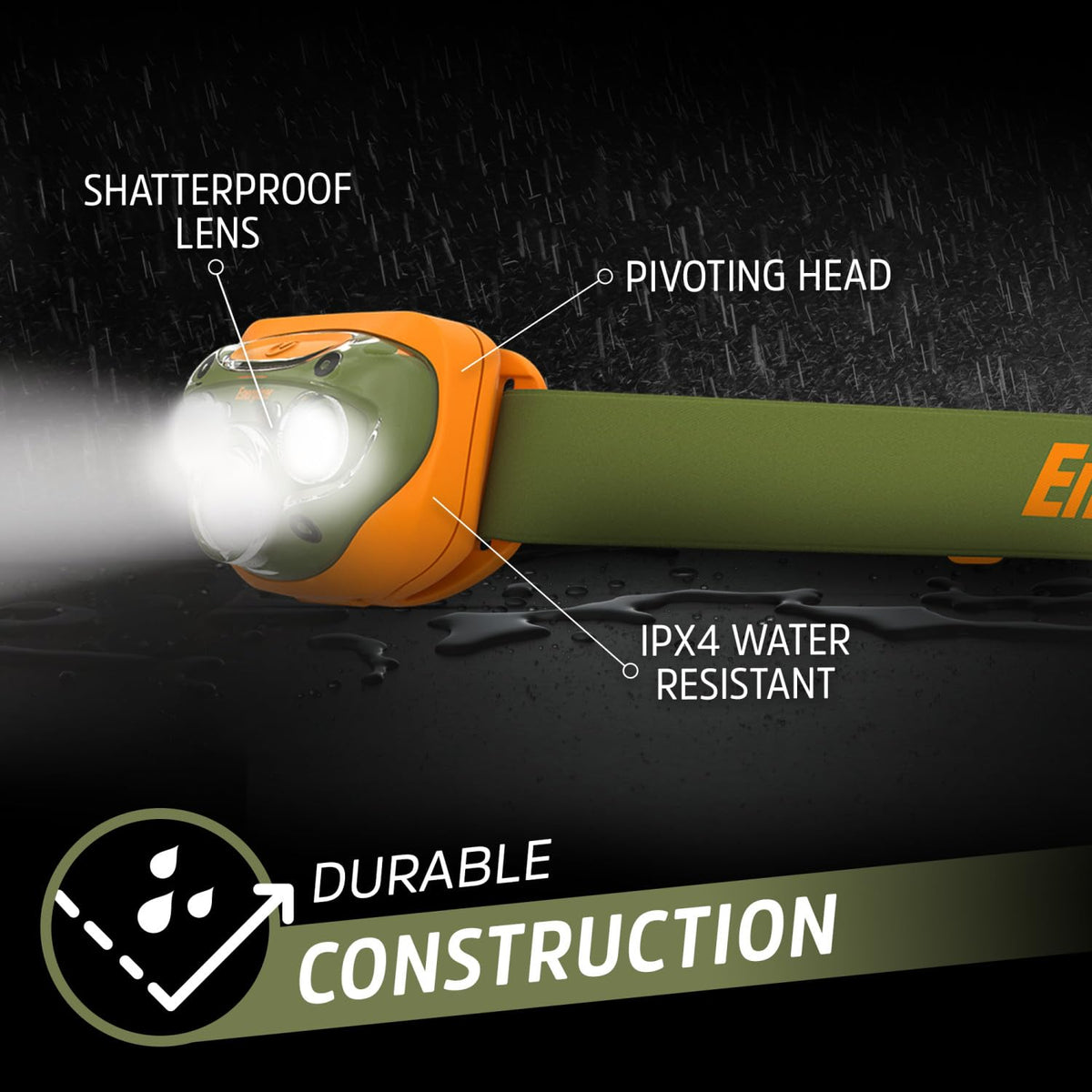 Energizer - Faros LED PRO (paquete de 2), IPX4 resistentes al agua, luz de cabeza de alto rendimiento para exteriores, camping, correr, tormenta, luz LED de supervivencia para emergencias (baterías