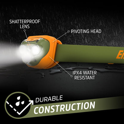 Energizer - Faros LED PRO (paquete de 2), IPX4 resistentes al agua, luz de cabeza de alto rendimiento para exteriores, camping, correr, tormenta, luz LED de supervivencia para emergencias (baterías