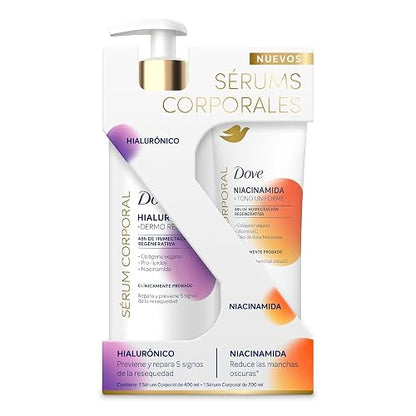 DOVE Pack Sérum Corporal en Crema A Hialurónico 400 ml + Niacinamida 200 ml