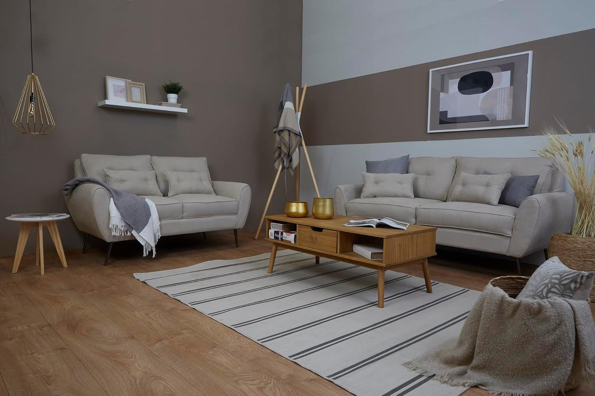 Perchero de Madera de Pino Color Madera y Blanco