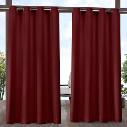 Exclusive Home Cortinas Delano Panel para Interior y Exterior - Rojo radiante - 137.2An x 274.3Al cm (1 Paneles)