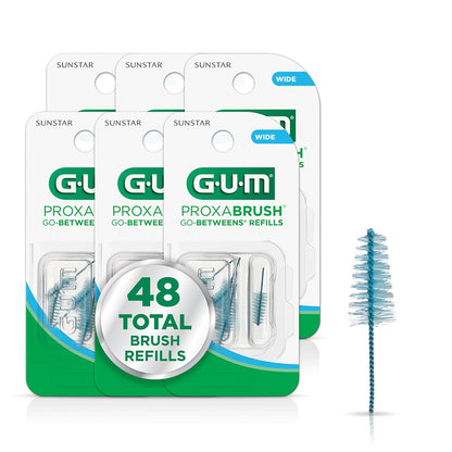GUM Proxabrush Go-Betweens Recambios de Cepillo Interdental - 8 Count (Pack of 6) - Large