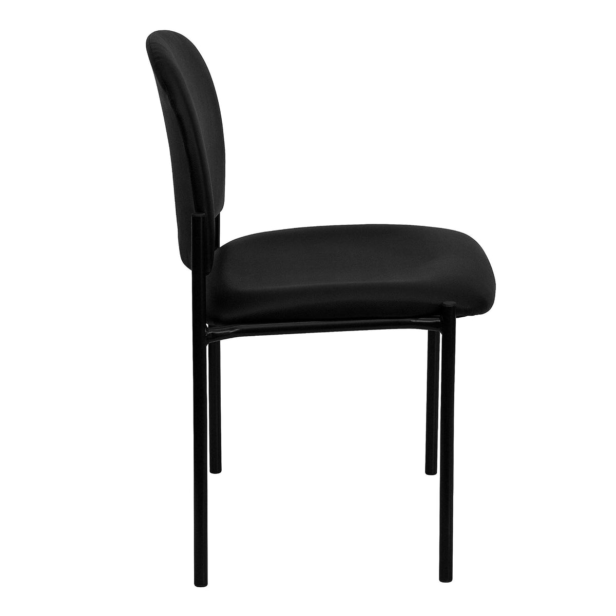 Flash Furniture Tania Comfort - Silla apilable de Vinilo tapizada con Asiento Acolchado, Silla apilable Moderna para Sala de Estar/Oficina, Color Negro