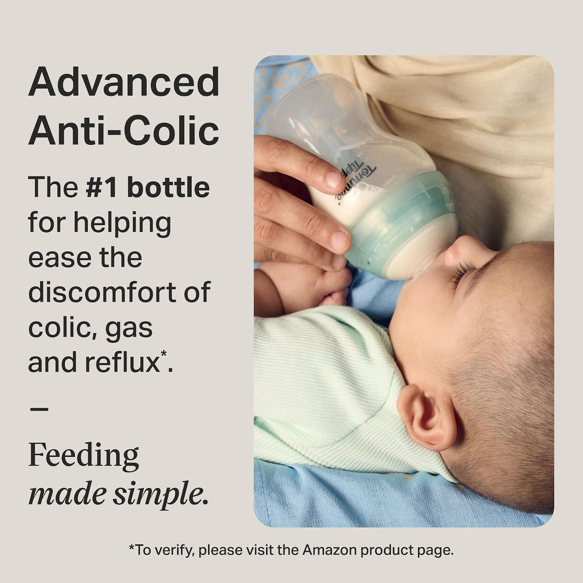 Tommee Tippee Biberones Advanced Anticólicos, Recién Nacido, 260ml/9oz | Paquete de 2, Tetina Flujo Lento Tipo Pecho, Diseño Único Aleja el Aire de la Leche, Transparente, Mamila Libre de BPA