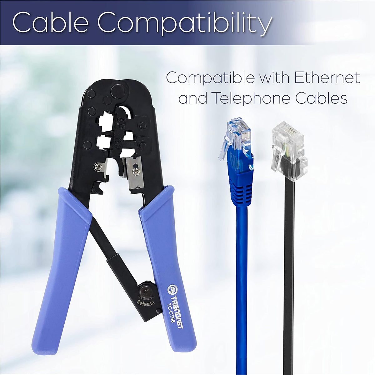 TRENDnet 8P/RJ-45 and 6P/RJ-12, RJ-11 Pinza Crimpadora