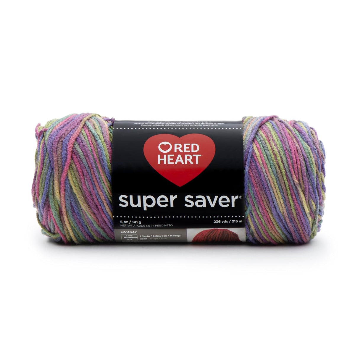 Red Heart Super Saver Ovillo de Estambre Acrílico - Color rojo y negro - Impreso
