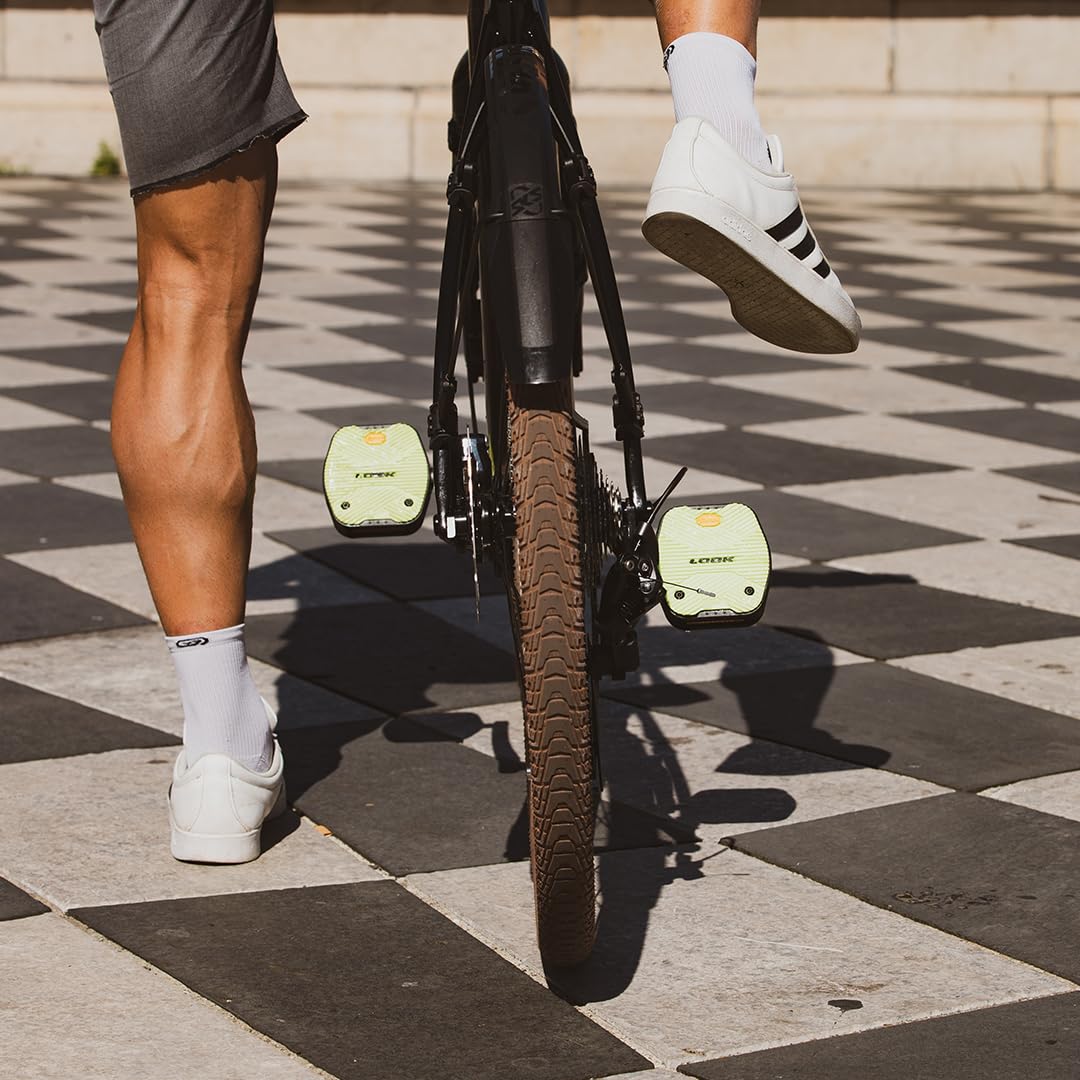 Look Cycle - Geo City Grip - MTB Bike Pedals - Flat Pedals - Slip-Proof Safety - Innovative Activ Grip Rubber - Premium High-Performance Urban Bike Pedal - Black